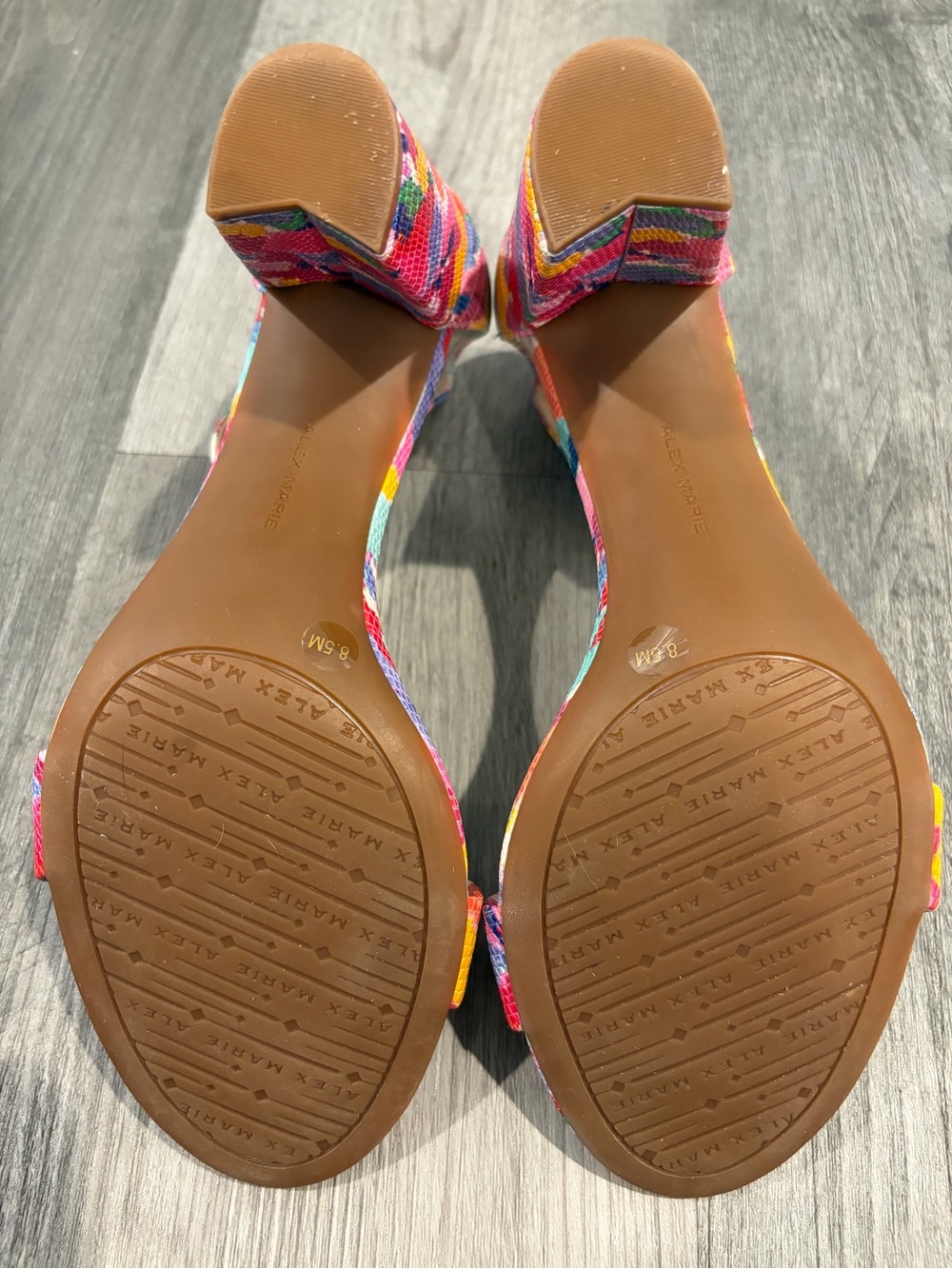 Alex Marie Halmar Ankle Strap Leather Sandals Heels Watercolor Pink Size 8.5 - Picture 5 of 6